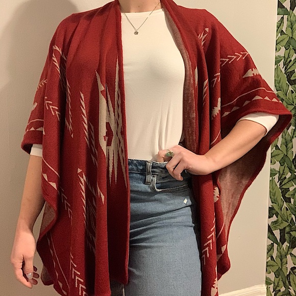 Francesca's Collections Sweaters - Stylish Maroon Poncho!